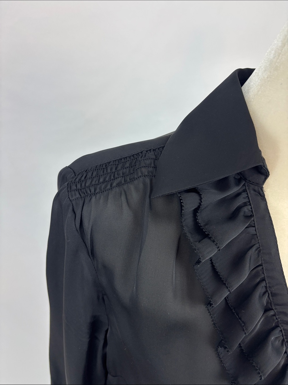 WHBM Sheer Ruffled Front Blouse - Picture 2 of 8